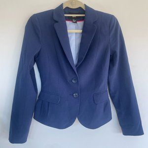 H&M Fitted Blazer Blue Womens Size 4